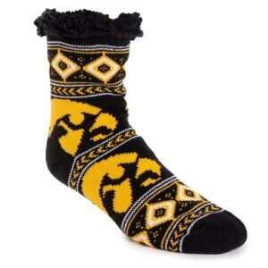 New With Tags Muk Luks Black Iowa Hawkeyes Team Game Day Cabin Socks